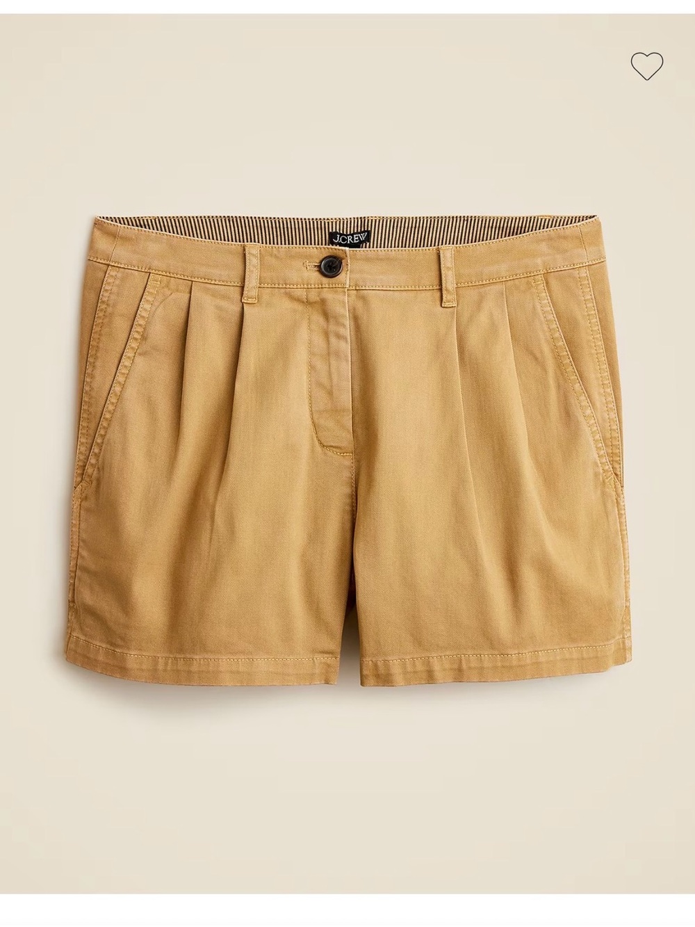 J. Crew 3” heritage Pleated Chino Shorts size 6